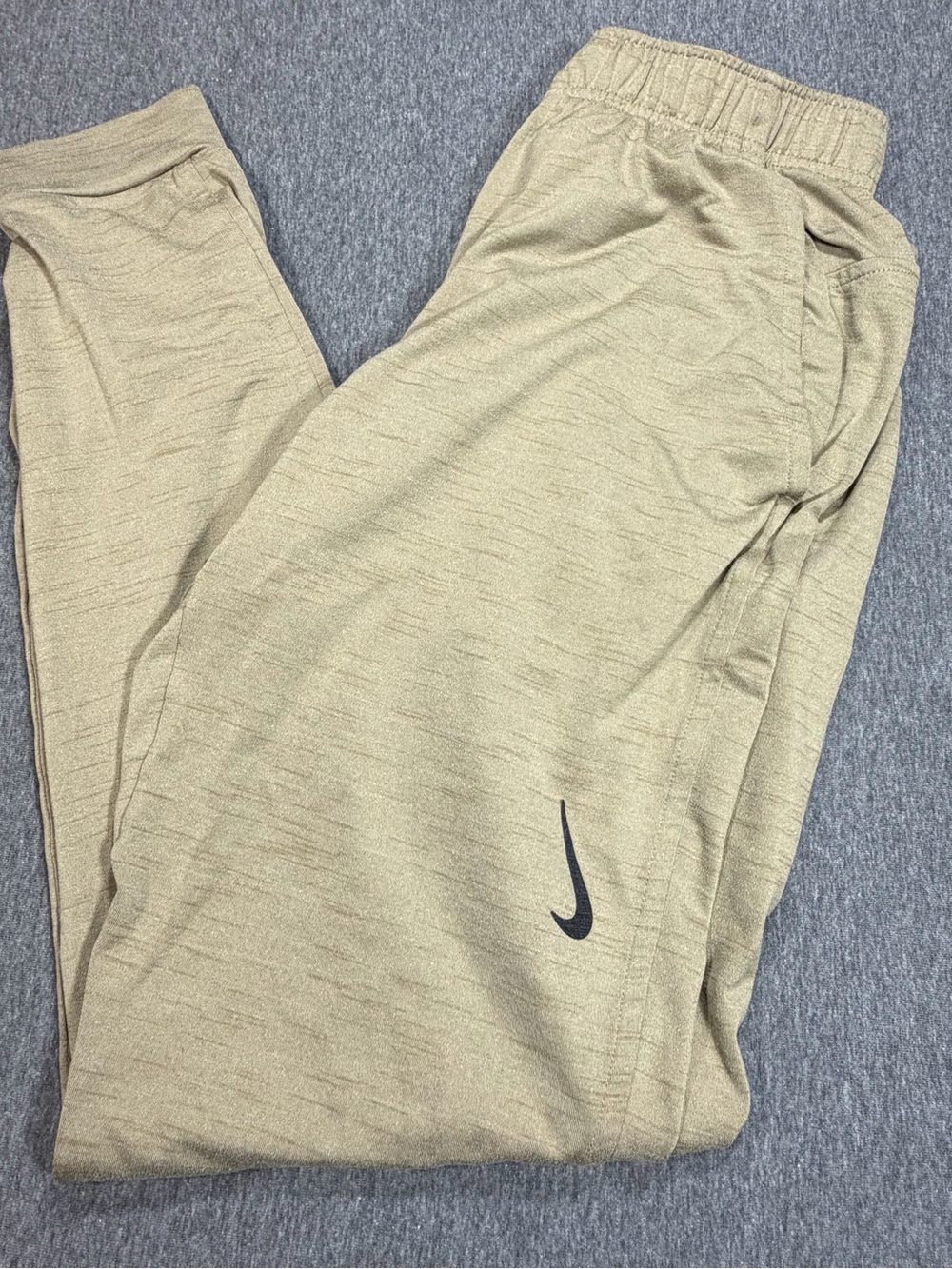Nike Yoga Dri Fit Tan Khaki Jogger Sweatpants Mens Small Cuffed